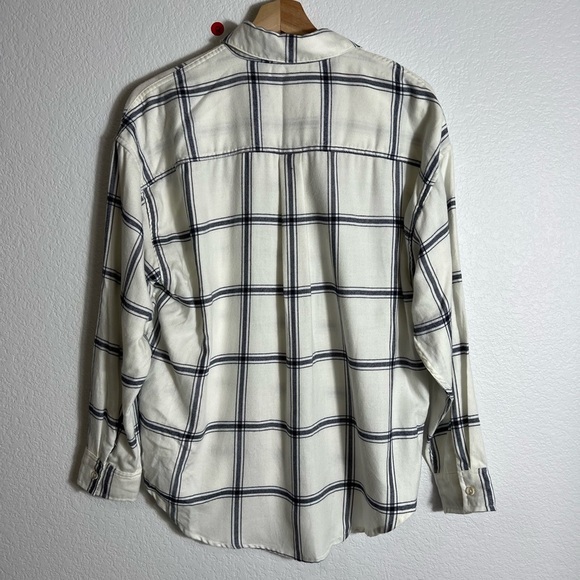Altar'd state off white navy long sleeve button down shirt S - Picture 3 of 5